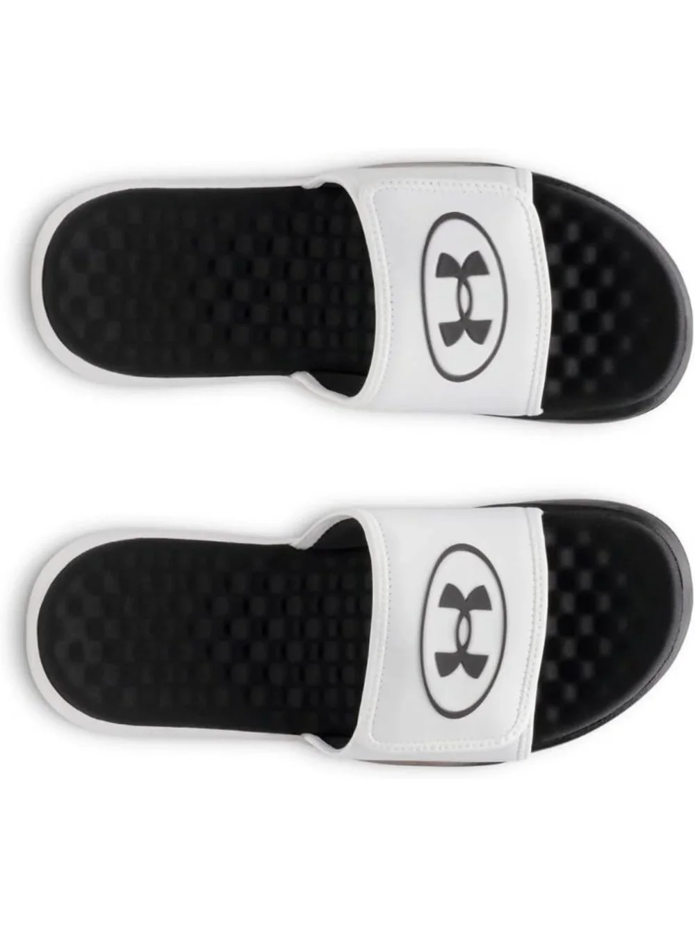 Men's White Black Ignite Pro Slide Comfort Soft Rubber Slip On Flat Sandal Shoes